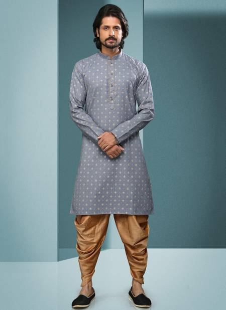 Gray Colour Vol 27 New Latest Designer Party Wear Cotton Kurta Peshawari Collection 1571
